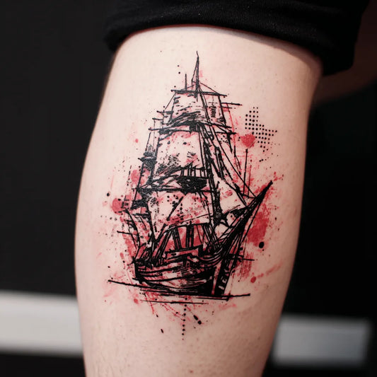 Trash Polka Ship Tattoo