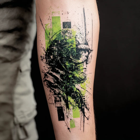 Trash Polka Tattoo Green