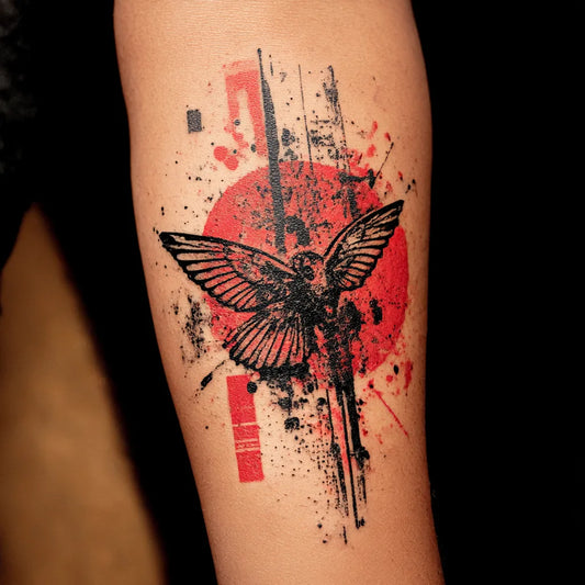 Trash Polka Tattoo On Dark Skin