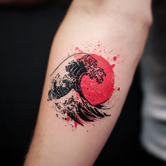 Trash Polka Wave Tattoo
