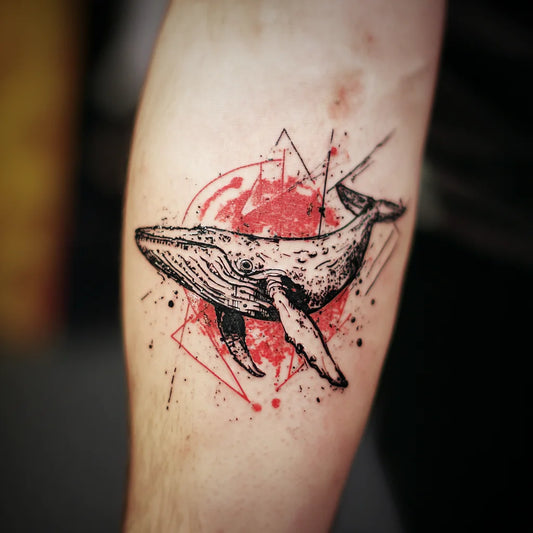 Trash Polka Whale Tattoo