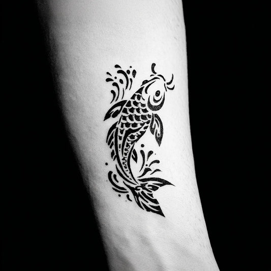 Tribal Koi Fish Tattoo