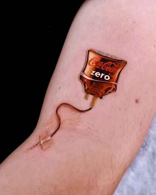coca cola coke zero drip tattoo