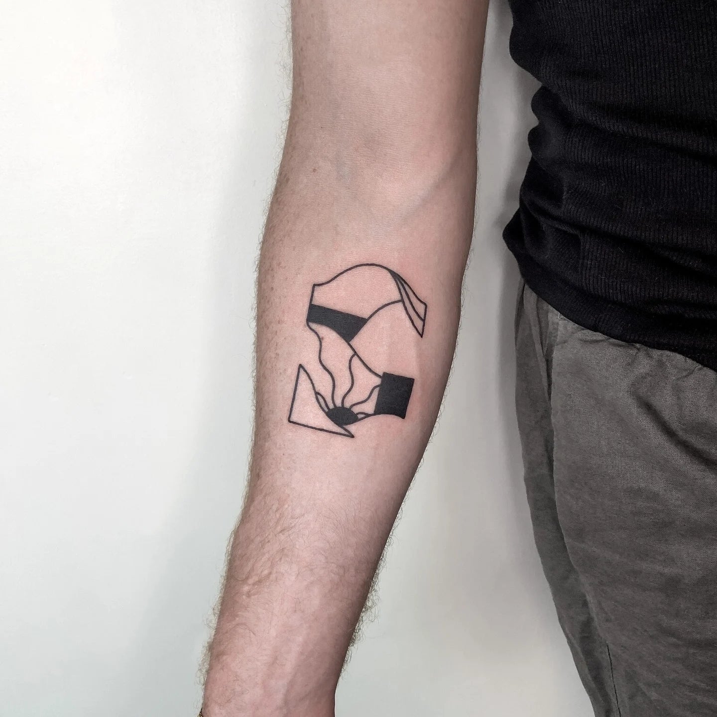 abstract pattern forearm man tattoo